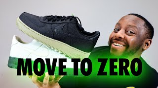 Air Force 1 Move To Zero Seaglass Black Olive Sneaker Review Sustainable Schopes 033 FJ4160 001 002 [upl. by Adalai]