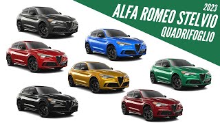 2023 Alfa Romeo Stelvio Quadrifoglio – All Color Options – Images  AUTOBICS [upl. by Deering837]