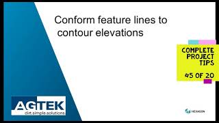 AGTEK TechTips across a project  5 conform feature lines to contour elevations [upl. by Meyers732]