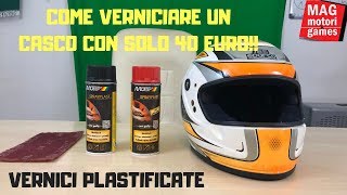 COME VERNICIARE UN CASCO DA GARA CON SOLO 40 EURO VERNICI AD ACQUA PLASTIFICATE [upl. by Aynnek]