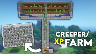 Minecraft EASY CREEPER XP FARM TUTORIAL 119 Gunpowder creeper farm [upl. by Cavill]