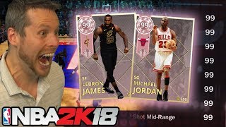 99 RATING on EVERYTHING MAXED OUT LEBRON amp JORDAN NBA 2K18 [upl. by Beera]