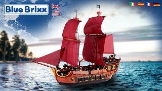 Modular Pirate Ship BlueBrixx Brigantine 105328  Pirates Island [upl. by Oiramed]