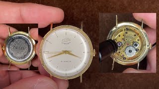 Enicar Ultrasonic Cal1010 Swiss 21Jewels Vintage Manual Winding Watch Movement sound Appearance [upl. by Cawley]