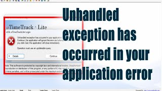 Unhandled exception has occured in your application error  ESSL attendance software login error [upl. by Ruyam]