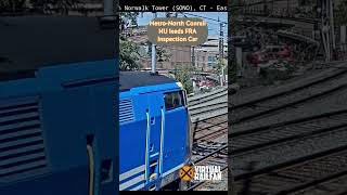 MetroNorth Conrail HU leads FRA Inspection Car at South Norwalk CT [upl. by Ilsa]