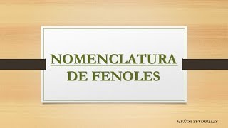 Nomenclatura de Fenoles [upl. by Sherborn]