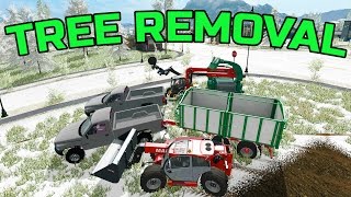 FARMING SIMULATOR 2017  MULTIPLAYER TREE REMOVAL  MAKING WOOD CHIPS [upl. by Ylevol77]