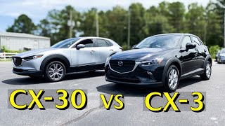 CX30 amp CX3  2021 Mazda CX30 vs 2020 Mazda CX3 Compact CUV Comparison [upl. by Morez]