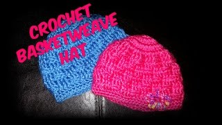 Crochet Basket Weave Baby Hat [upl. by Clim]