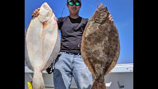 Flounder Fishing Nantucket Shoals  Doormat Fluke Sea Bass  2019 [upl. by Henka]