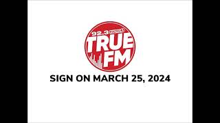 DWFM 923 MHz Radyo5 True FM Sign ON March 25 2024 [upl. by Enayr45]