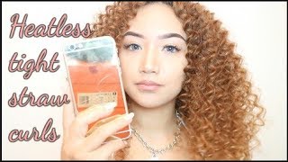 Heatless tight straw curls tutorial updatedshorter version  ELLENA ROSE ANNE [upl. by Mcallister211]