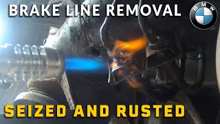 DIY How To Replace Rusty Brake Lines on a BMW 3 Series E90 E91 E92 [upl. by Paulita]