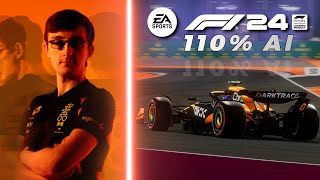 F1 24 110 AI AROUND JEDDAH AND NEW QATAR  McLaren Gameplay [upl. by Kelcey]