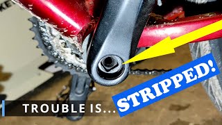 HOW TO REMOVE STRIPPED DAMAGED CRANK ARMS USING A GEARBEARINGS PULLER [upl. by Baram]