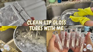 HOW TO CLEAN LIP GLOSS TUBES FAST EASY amp ASMR [upl. by Lugar]