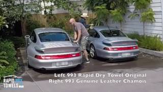 Two Porsche 993 Turbos Chamois vs Rapid Dry Towels Challenge [upl. by Nilok247]