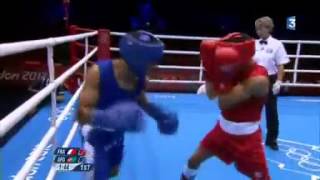 JO 2012 Londres  Nordine Oubaali Vs Ajmal Faisal Afghanistan [upl. by Eidualc]