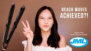 BEACH WAVES HAIR TRY JML STEAM PRO HAIR STRAIGHTENER  THE BEST HAIR IRON [upl. by Airtap870]