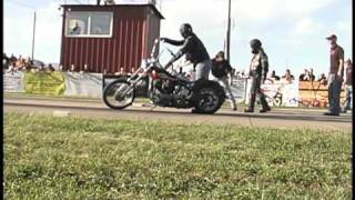 Antique Motorcycle Racing Kick Start Drags at Conesville Raceway v2 [upl. by Ahtnama199]