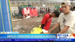 Deplorables condiciones de higiene en albergue para migrantes centroamericanos en Tijuana [upl. by Sutsuj]