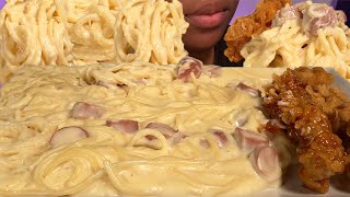 ASMR FOOD CHEESY CREAMY ALFREDO PASTA [upl. by Treb]