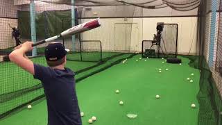 2018 USA Baseball CF Zen Bat Cage Side Hitting Review [upl. by Acinomahs]