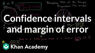 Confidence intervals and margin of error  AP Statistics  Khan Academy [upl. by Yvel]