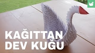 Kolayca origami yapmayı öğrenin Kağıttan Dev Kuğu Yapımı [upl. by Ahsercul541]