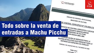 Contraloría TV  Todo sobre el control a la venta de entradas para Machu Picchu [upl. by Dreeda]