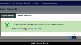 SBI RINB – How to Change Login or Profile Password on Online SBI [upl. by Evalyn]