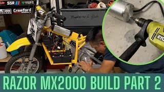 Razor MX650 to MX2000 Conversion Part 2  Kunray 2000W 48V Brushless Motor Kit Installation [upl. by Raffo]