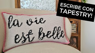 COJIN CROCHET TAPESTRY A CROCHET Aprende a escribir mensajes a crochet  tutorial paso a paso [upl. by Garwood]