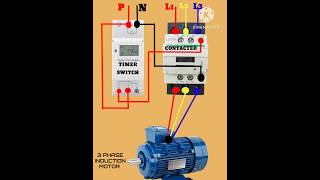 Digital Timer Motor contractor Wiring connection Diagram electronic shorts [upl. by Alleram]