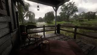 Watch the Rain at the Stillwater Creek Cabin  RDR2 Relaxing Nature and Cabin Ambience 4K NO LOOPS [upl. by Acnoib]