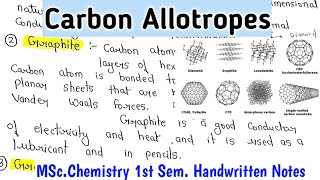 Carbon Allotropes  Fullerenes  Graphites Graphene  MScChemistry Notes chemistry [upl. by Acinnad]