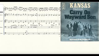 Carry On My Wayward Son for Brass Quintet Sheet Music [upl. by Attenyt]