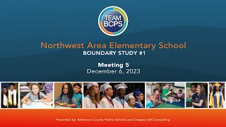 BCPS Northwest Area Elementary School Boundary Study 1  Meeting 5 [upl. by Enimzaj190]