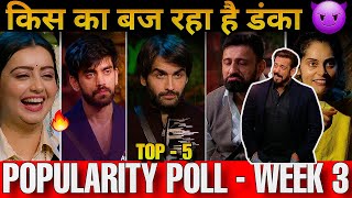 Bigg Boss 18 Hindi Top 5 Contestants  Popularity Poll Week 3 🤯 किसका बज रहा है डंका BB18 में 🤔 [upl. by Hepsibah]