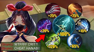 TOP GLOBAL HANABI FULL CRITICAL BUILD IS SO BROKEN💀  CRIT HACK   DOMINATE HIGH RANKED GAME🔥 [upl. by Hertberg595]