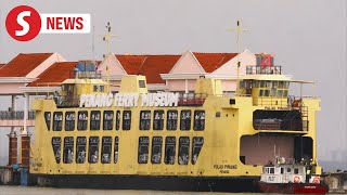 Penangs iconic floating ferry museum reaches island to open year end [upl. by Goodhen]