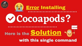 Error Installing Cocoapods  Fix Cocoapods Installation Error [upl. by Miyasawa2]