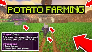 NEW POTATO FARMING  WOMPUS ARMOR amp LEGENDARY PET BEDROCKJAVA Minecraft Gens Skyblock 11 [upl. by Yrro]