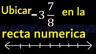 Ubicar  3 78 en la recta numerica  fraccion mixta negativa o menos en la recta  fracciones [upl. by Rego792]