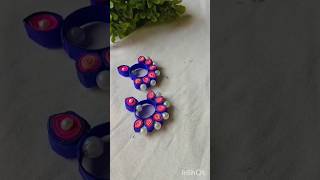 DIY quilling strips earrings 😱diy shortsviral youtubepartner art [upl. by Meeharbi665]