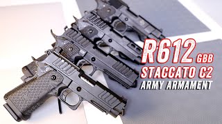 Army Armament R612 Staccato C2 2011 Hicapa GBB Pistol Unboxing Review CHN [upl. by Morehouse]