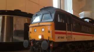 O gauge class 47 swallow livery 47840 North Star with sound and clag first test run [upl. by Barrus960]