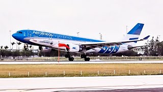 Miami Airport Action Aerolíneas Argentinas A330 SKY Lease 747 Landing Atlas Air 777 Takeoff [upl. by Dena174]