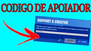 Como conseguir um codigo de apoiador no fortnite [upl. by Laddy82]